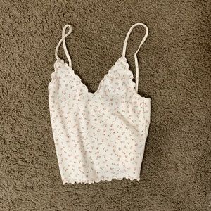 Brandy Melville Pink Floral Tank Top